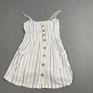 Ocean Drive Sleeveless Summer Mini Shift Dress Sz Large Pockets Stripe teenagers